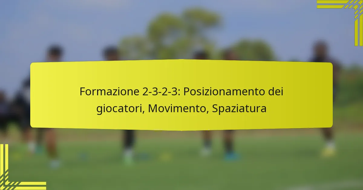 Formazione 2-3-2-3: Posizionamento dei giocatori, Movimento, Spaziatura